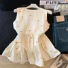 Tiro real~ Chaleco pequeño bordado de flores coloridas para mujer, nuevo top sin mangas holgado para verano 2026, para llevar por encima