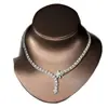 Corrente de Clavícula em Formato de Flor com Pedras de Diamante de Venda Quente Transfronteiriça, Corrente de Clavícula Europeia e Americana de Luxo Leve de Alta Qualidade