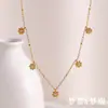 Europa y Estados Unidos tendencia de moda transfronteriza retro exquisita joyería acero inoxidable chapado en oro de 18 quilates circón flor clip cadena de cuentas mujer