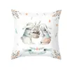 Fronha de Travesseiro de Páscoa Transfronteiriça Estampada Personalizada de Desenho Animado Coelho Ovo Fronha de Almofada de Sofá Pele de Pêssego Almofada de Cabeceira