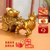Elefante de Latão Puxando um Carrinho Taça de Tesouro Ornamento para Casa e Loja, Estatueta de Animal para Atrair Riqueza, Artesanato Decorativo Estilo Chinês