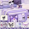 Estojo Transparente Kuromi Kuromi Grande Capacidade Roxo Alto Valor Multifuncional Papelaria para Alunos do Ensino Fundamental e Médio Estojo
