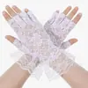 Ventas Directas de Fábrica Guantes de Encaje Transfronterizos Guantes de Encaje sin Dedos Estilo Largo Corto con Dedos Guantes de Novia de Verano Protección Solar