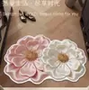 Tapete de Chão de Lama Diatomácea, Antiderrapante, Resistente à Sujeira, Tapete Absorvente de Água, Tapete de Porta de Banheiro, Estilo Floral Francês, Tapete de Chão para Banheiro Doméstico