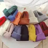 Gorro para Niños Nuevo Placa Ligera Color Sólido Gorro de Lana Tejido para Padres e Hijos Otoño e Invierno Cálido Gorro Protector de Orejas Moderno para Niños y Niñas