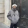 Chaqueta Corta de Algodón Rellena de Plumón Estilo Americano para Hombre Invierno con Capucha Desmontable cleanfit Diseño Desconstruido Chaqueta Rellena de Algodón