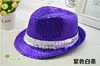 Sombrero Jazz Universal para niños y adultos sombrero de lentejuelas para actuación sombrero de escenario danza sombrero para el Día del Niño