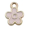 Acessórios de Pingente de Flor Margarida de Liga Metálica com Esmalte Rosa Misto DIY para Pulseiras, Colares e Pingentes de Chaveiro
