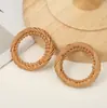 Acessórios de Joias DIY Tecidos em Rattan Puro Feitos à Mão no Vietnã Estilo Festivo Geométrico Exagerado Redondo Material para Brincos Tecidos em Bambu Rattan