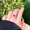 Broche de Pedra Gema Galo Vermelho Turmalina Tourmaline da Babilônia Antiga Duas Formas de Usar Xinghe Brilhante Banhado a Ouro 18K Zircônia Vermelha Granate Colar
