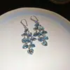 Pendientes de Verano Super Hada Zirconita Corazón Cristal Borla Dulces y Suaves Pendientes de Moda Pendientes de Nicho de Alta Gama para Mujer