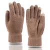 Luvas quentes de inverno para homens, forradas com lã, grossas, com tela sensível ao toque, luvas de malha, à prova de frio, para estudantes, escrita, moda coreana