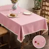 Toalha de Mesa de Renda Laminada Popular Transfronteiriça, Toalha de Mesa Impermeável e Resistente a Óleo para Mesa de Jantar de Restaurante, Toalha de Mesa de Cor Sólida para Uso Doméstico, Atacado e Personalização
