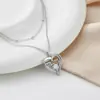 Knn-846D Colar Dupla Camada em Forma de Coração para Mãe, Venda Quente Transfronteiriça para Mulheres, com Toque de Luxo e Pingente de Joia para Mãe Cravejado com Diamantes