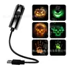 Lámpara Proyector Luz Nocturna USB Calavera Murciélago Papá Noel Decoración Habitación de Fiesta Proyector Cielo Estrellado del Universo