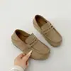 Zapatos Birkenstock retro de suela plana para aumentar la altura para mujer, nuevos zapatos versátiles de otoño 2026 de suela blanda que se pueden usar con faldas, pantuflas de punta cerrada de doble uso