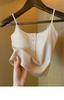 Chaleco con tirantes de botón de deseo puro aire extranjero todo uso top top inferior Hilo delgado taza fija espalda hermosa lencería femenina