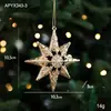 Nuevos Colgantes Dorados Navideños Transfronterizos, Adornos Electroplateados para Árbol de Navidad, Copos de Nieve, Accesorios de Ciervos, Suministros Navideños