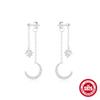 S925 Prata Esterlina Corrente Borla Estrela Lua Diamante Brincos Brincos Brincos Estilo Coreano Internet Celebrant Venda Quente Brincos De Prata Brilhante