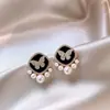 Brincos de Tarraxa Quadrados de Borboleta Pretos para Mulheres, Argolas de Brinco Versáteis de Toque de Luxo de Alta Qualidade Estilo Retro, Acessórios de Brinco Elegantes de Luxo Leve Estilo Corte Brincos
