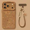 Funda de teléfono retro de otoño e invierno para Apple 17 Pro, iPhone 16, color marrón, con un tacto de alta gama, incluye un cordón y proporciona cobertura total para el modelo 14