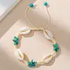 Pulsera tejida de concha de estrella de mar bohemia transfronteriza para mujer, diseño de nicho, sentido avanzado, pulsera ajustable, venta al por mayor