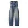 Ropa de Hombre Fengshe / Jeans de Corte Recto Limpio Estilo Retro Americano para Hombre Otoño 2026 Pantalones Casuales Rectos Sueltos