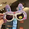 Conejo de Silicona para Niños Gafas de Sol Polarizadas Lindas de Bebé Dibujos Animados Conejo Violento Gafas de Sol para Niños Forma de Oreja Larga