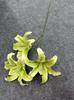 Simulación de lirio de 3 cabezas, rama única, lirio inteligente, flor falsa, decoración de auditorio de boda, flor falsa, hogar, fondo suave, arreglo floral
