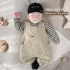 Conjunto de Primavera y Otoño para Bebé, Conjunto de Dos Piezas con Tirantes, Pantalones de Tirantes Estilosos Estilo Coreano para Exteriores para Niños y Niñas