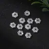 Accesorios para Bandeja de Flores Plateadas que Conservan el Color, Accesorios para Cuentas Espaciadoras Caladas de Flor de Ciruelo Plateada Retro de Xizang, Accesorios para Joyería Hechos a Mano para Bricolaje