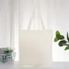 Bolsa de lona para mano color blanco liso bolsa publicitaria de algodón para estudiantes bolsa de hombro de lona simple al por mayor personalizado