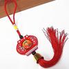Colgante de Coche con Elemento Chino Clásico, Colgante Rojo de Seguridad Chino para Coches, Colgante Decorativo Festivo y Celebratorio