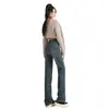 Jeans Retro Azules Elásticos de Cintura Alta Pierna Ancha para Mujer, Estilo Nuevo, Adelgazantes, Pantalones Rectos Estrechos
