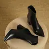 Botines Elegantes Versátiles de Punta Fina para Mujer Tacón Grueso Otoño Invierno Nuevos Botas de Tacón Alto de Cuero para Mujer Botas de Moda de Invierno Botas Martin