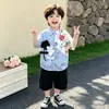 Conjunto para Niños 2026 Verano Nuevo Estilo Camisa Estilo Chino para Niños Ropa de Verano Delgada de Manga Corta de Moda para Bebés