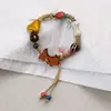 Pulseras de Cerámica Jingdezhen al por Mayor, Estilo Fresco y Dulce, Cuerda Trenzada Finamente Elaborada Estrella Cuerda de Mano de Nicho Joyería, Pulsera al por Mayor