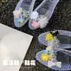 Zapatos de Gel Coreanos Super Hada con Decoraciones de Flores, Zapatos de Cristal Modernos y Únicos con Hebillas de Zapato 3D, Accesorios DIY para Zuecos de Mujer