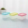 Caja de almacenamiento mini cuadrada de plástico estilo japonés, caja sellada para refrigerador, caja para muestras de alimentos, 250 ml, sin tapa