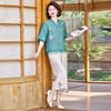 Nuevo Conjunto de Verano Estilo Chino para Mamá 2026 Nuevo Conjunto Elegante para Mujeres de Mediana Edad y Mayores, Conjunto de Dos Piezas de Camiseta de Manga Corta de Verano, Gama Alta