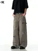 Pantalones Cargo Rasgados Estilo Retro Americano Wasteland 11Kn para Hombres y Mujeres Lavados y Desgastados Holgados Rectos Casuales Pantalones de Leñador