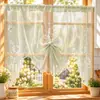 Cortina de Café Clássica Francesa Fresca Três Flores Cortina de Sol Renda Janela de Canto Cortina Curta Divisória de Entrada Cortina Decorativa Preta
