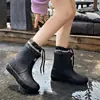Botas de lluvia al por mayor Botas de lluvia de moda para mujer hasta la pantorrilla con cordón impermeables Botas de lluvia japonesas de terciopelo corto cálidas antideslizantes resistentes al desgaste Zapatos de agua para mujer