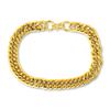 Explosiones Transfronterizas Acero Inoxidable Atmosférico Jefe Cadena Plana Dorada Pulsera para Hombre Europea y Americana Pulsera Retro Combinación Pulsera
