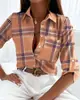 Ropa de Mujer para Comercio Exterior Europeo y Americano 2023, Tops Transfronterizos de Primavera y Otoño. Camisas estampadas de manga larga de Amazon para mujer