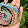 Cristal de Flor de Faceta de Vidrio de 6 mm Trébol Agujero Recto Cuentas para Joyería DIY Nuevos Accesorios para Pulseras y Collares