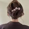 Presilha de bico de pato marrom de cachorro coreano, presilha elegante para coque torcido, presilha de cabelo volumizadora para a parte de trás da cabeça, acessório de cabelo de alta qualidade