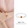 Pulseira de Contas de Pérola Natural de Água Doce S925 de Fujian e Guangdong para Mulheres, Pulseira Nicho de Luxo Leve de Ágata Vermelha do Sul, Presente para Namorada