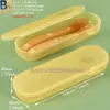 Caixa plástica de talheres de silicone infantil de formato especial, caixa à prova de poeira para talheres de colher e garfo de treinamento, caixa de embalagem para conjunto de garfo e colher de bebê