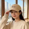 Gorra con Visera Ampliada y Profundizada para Mujer, Nuevo Estilo de Principios de Primavera, Circunferencia de Cabeza Grande, Sombrero de Sol Adelgazante, Bordado de Letras, Gorra de Pico